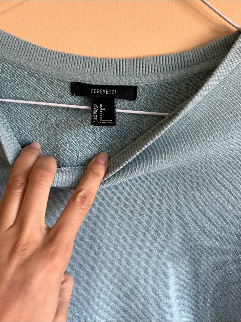 Forever 21 Light Blue Crewneck Sweatshirt - Picture 5 of 7